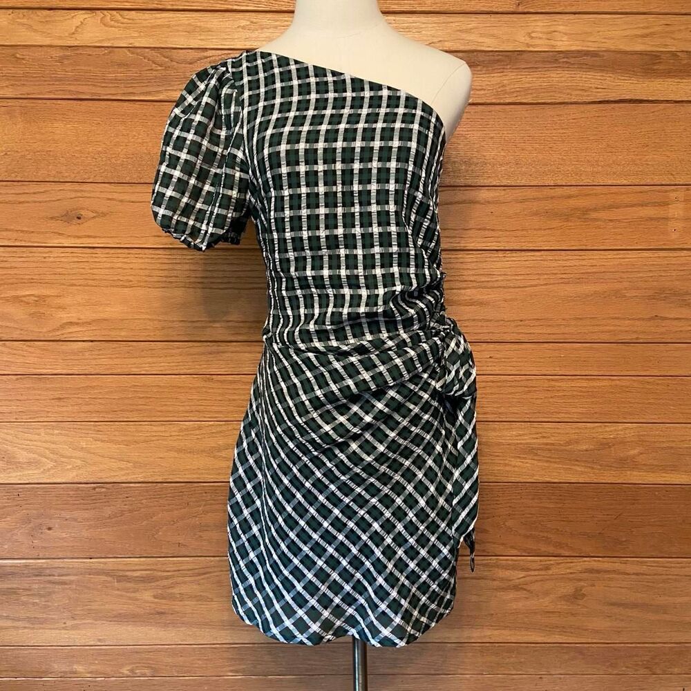 Tularosa Skylar plaid one shoulder mini dress - Picture 2 of 8